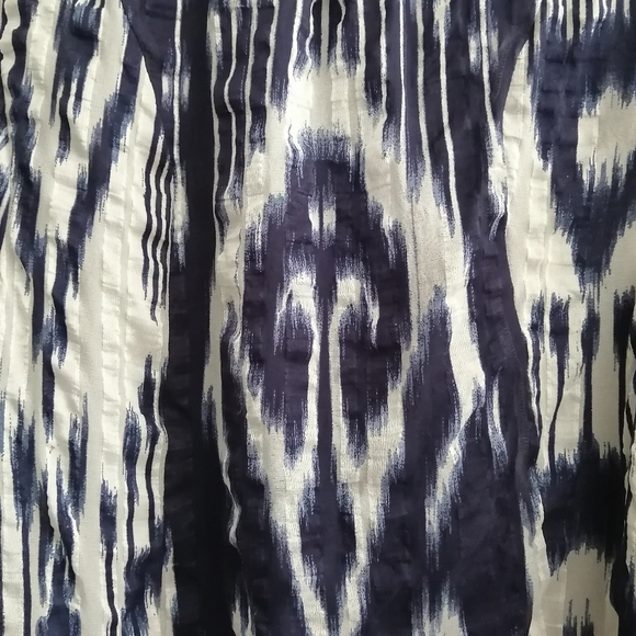 Rebecca Taylor Silk Short Sleeve Button Up Blouse Tie Neck Blue White 8 - Picture 8 of 15